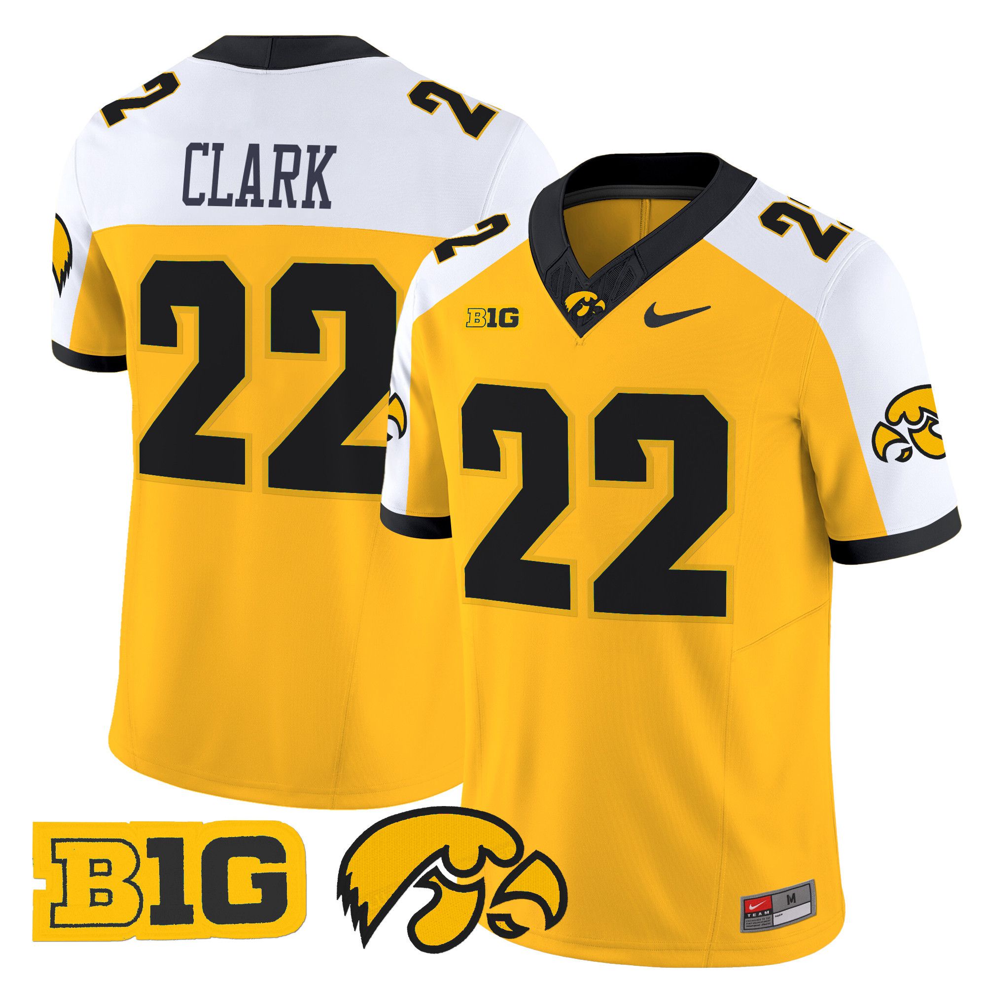 Men Iowa Hawkeyes #22 Clark Yellow Nike 2024 Vapor Limited NCAA Jersey